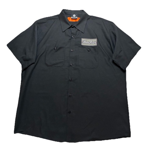 RED KAP Jinx Geek Work Shirt Men's XL Black Hacker Patch Oversized Nerd Tech - Picture 2 of 10